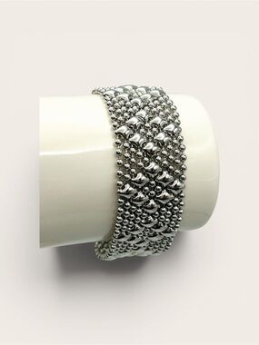 ✨ Sergio Gutierrez Liquid Metal Snap Bracelet | Silver Tone Mesh | 8” LIKE NEW!
